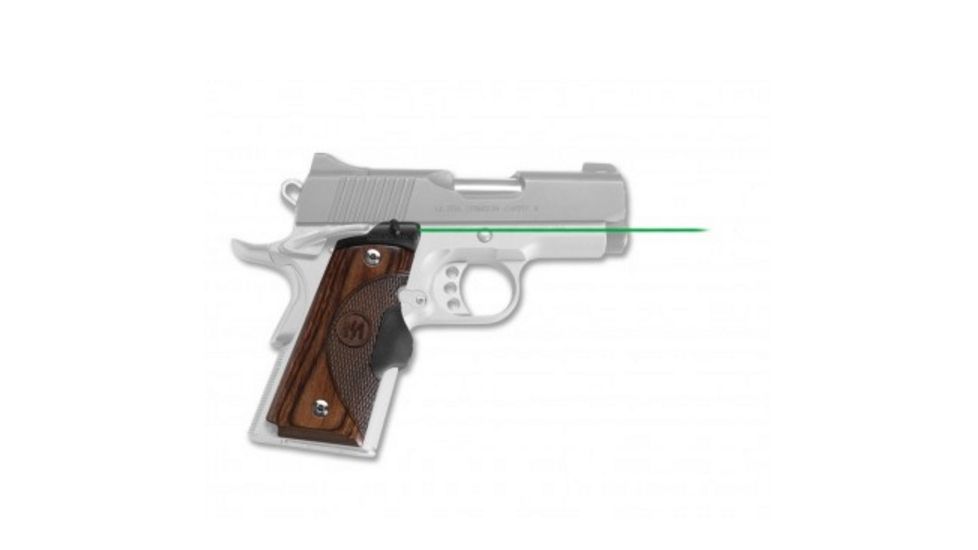 Demo, Crimson Trace Master Series Lasergrip w/ Green Laser for 1911 Compact, Walnut, LG-909G