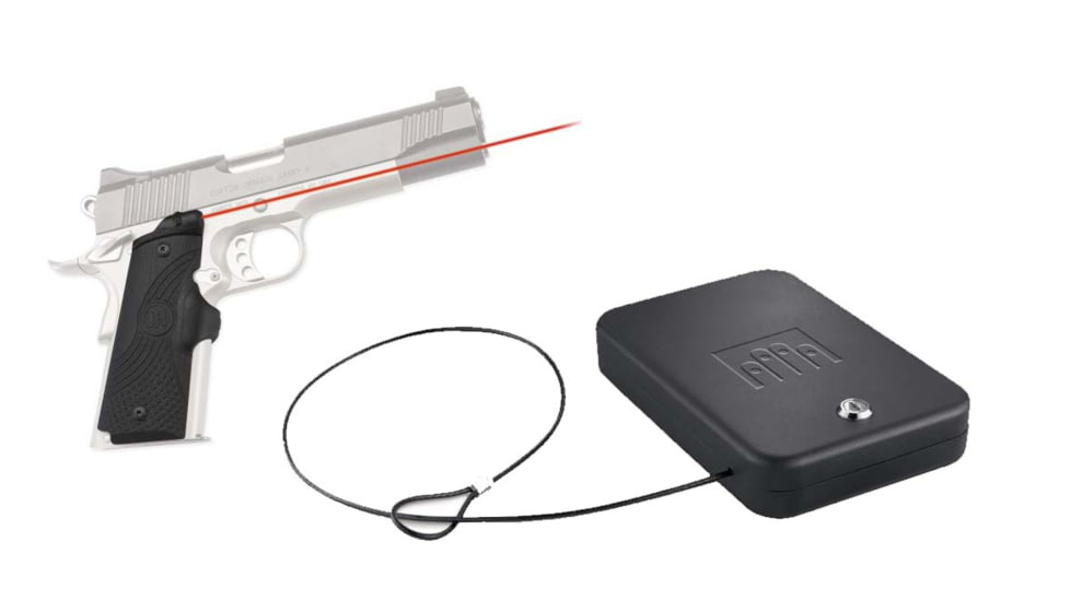 Crimson Trace Master Series LG-919 Laser Grip for Full Size 1911 &amp; FREE Nanovault NV 200 Hand Gun Safe