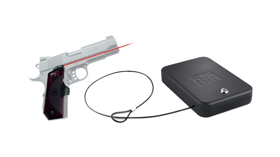 Crimson Trace Master Series Rosewood LG 903 1911 Bobtail Government/Commander &amp; FREE Nanovault NV 200 Hand Gun Safe