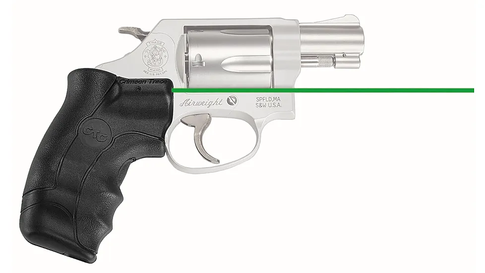 Crimson Trace Smith and Wesson J-Frame Revolver Round Butt Lasergrip Green Laser Sight