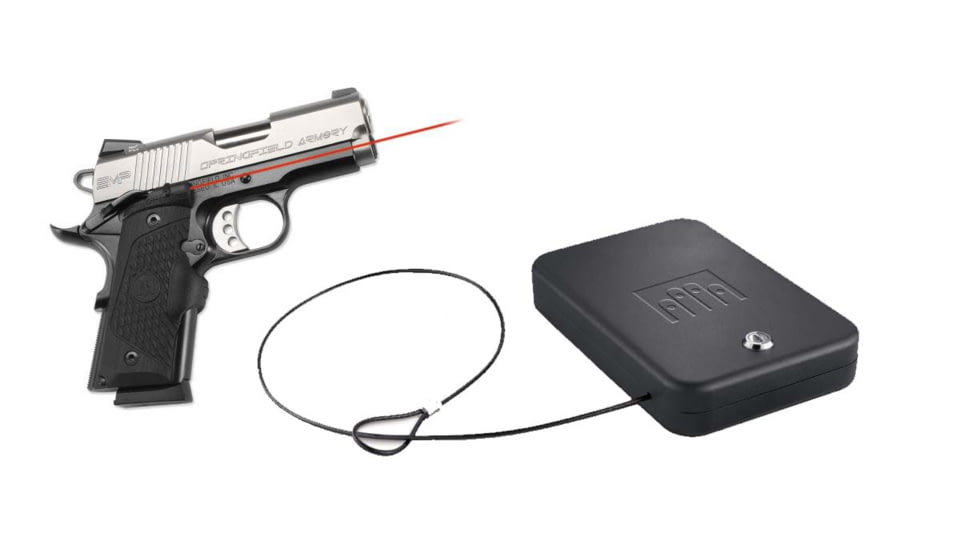 Crimson Trace Springfield EMP-Master Series-G10 Lasergrip &amp; FREE Nanovault NV 200 Hand Gun Safe
