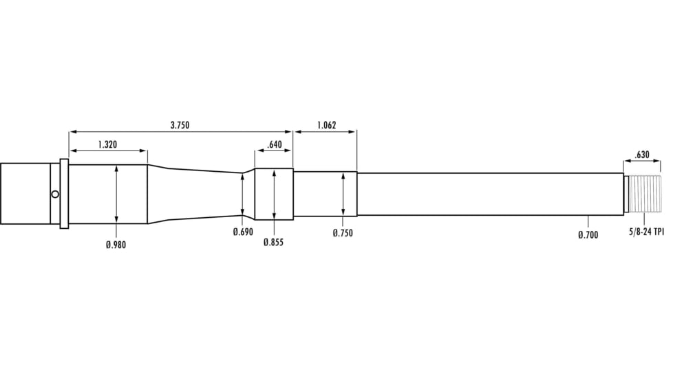 Criterion Barrels AR-15 Barrel, 10.5 in, Nitride, Blackout, 300B-10HY3