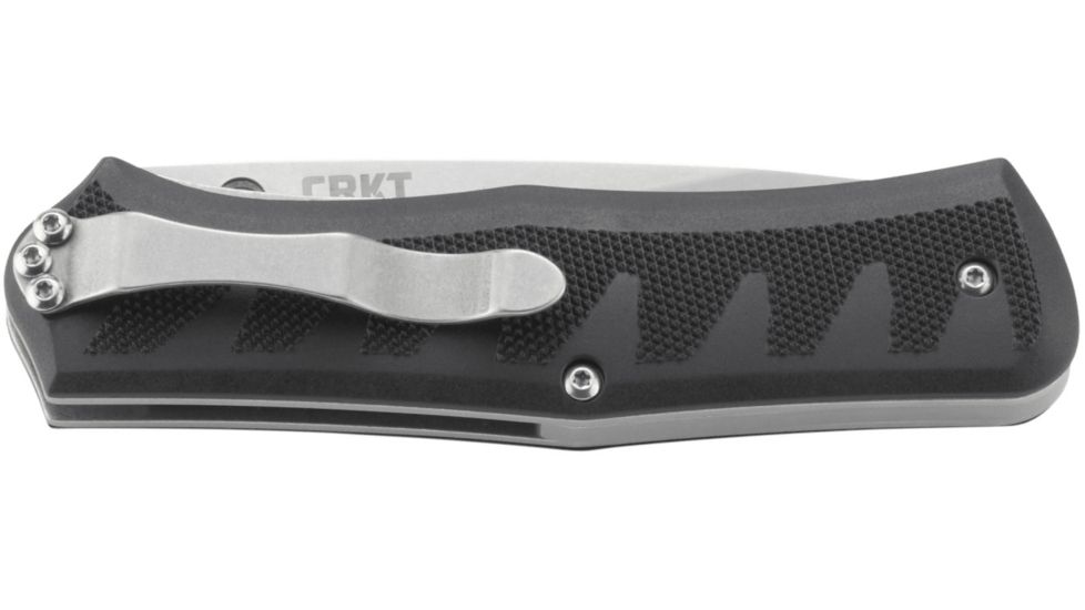 CRKT ASSISTED OPENING LOCKING LINER, Crack Shot Compact, Triple Point Serrations, Black and Gray, 3.5 R1206