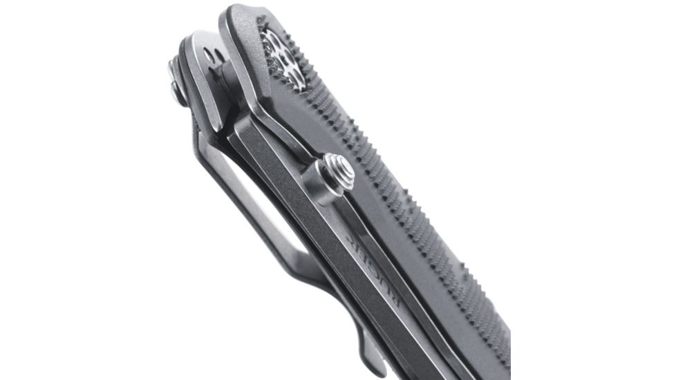 CRKT ASSISTED OPENING LOCKING LINER, Crack Shot Compact, Triple Point Serrations, Black and Gray, 3.5 R1206