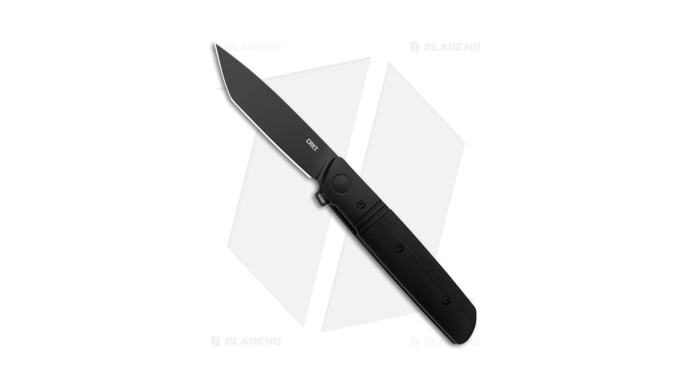 CRKT Bamboozled Spring Assisted Opening Folding Knife, 3.34in, D2, Tanto Blade, G10, Steel Black Handle, Black/Black, 7.81in, BHQ-210152