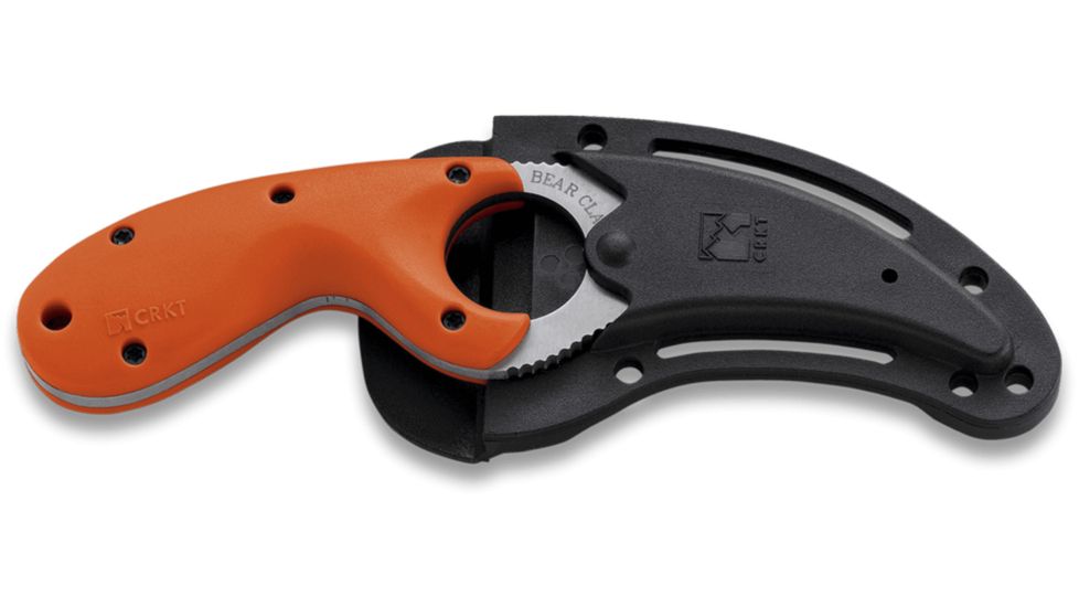 CRKT Bear Claw ER Knife-Orange Handle, Blunt Tip, Nylon Sheath, Serrated Edge 2510ER