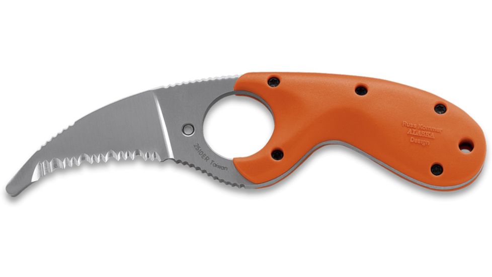CRKT Bear Claw ER Knife-Orange Handle, Blunt Tip, Nylon Sheath, Serrated Edge 2510ER