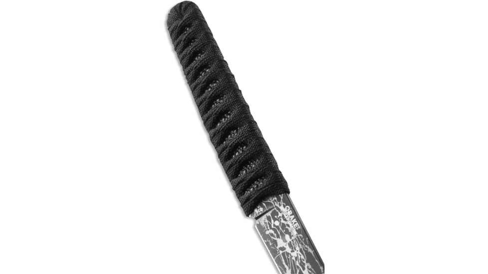 CRKT Burnley Obake - 3.64in. Blade w/ Acid Etch Pattern, Black Paracord Wrapped Handle, Sheath 2367