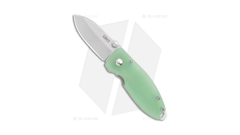 CRKT Burnley Squid Folding Knife, 2.25in, D2, Spear Point Blade, G10 Jade Handle, Steel/Jade, 5.75in, BHQ-107739