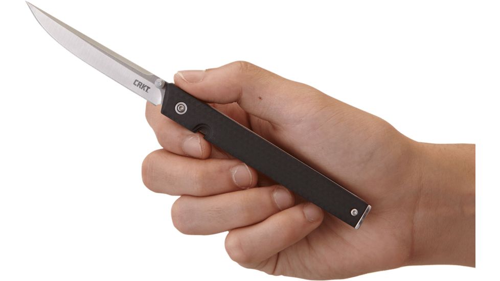 CRKT CEO Folding Knife by Richard Rogers, Locking Liner, 3.107 in 8Cr13MoV Steel Blade, Glass Reinforced Nylon Handle, Black, 7096