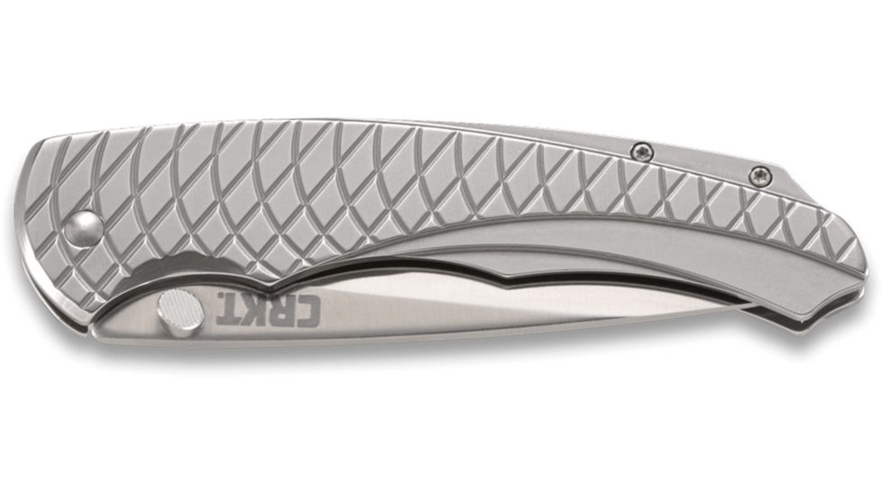 CRKT Cobia Assisted Open Folding Knife by Matthew Lerch,2.94in Satin Drop Point Plain Edge,Satin Handle CR7040