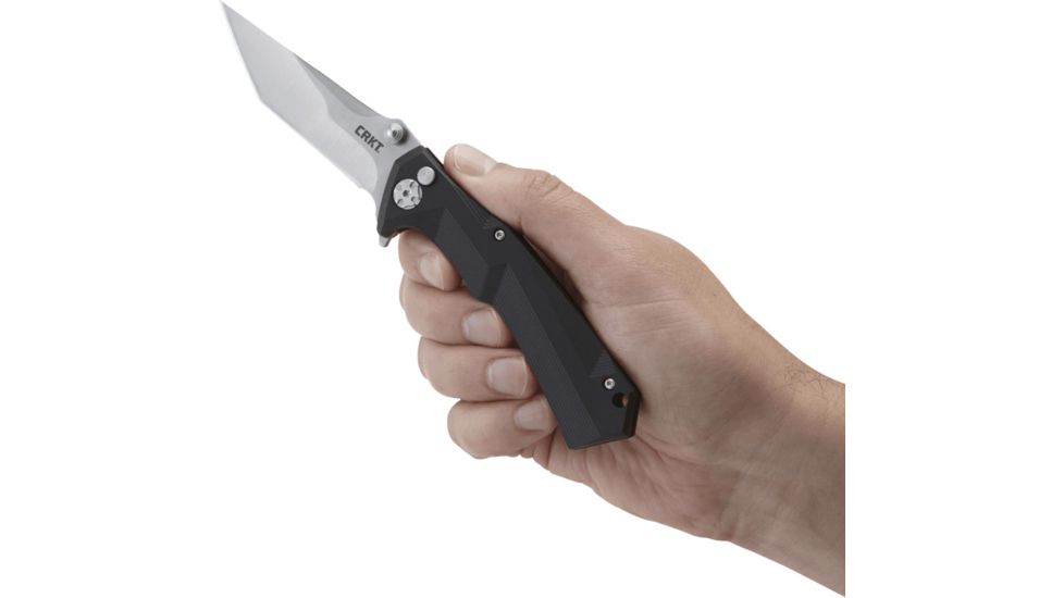 CRKT Columbia River Tighe Tac Two Tanto Flipper Button Lock Knife, 5235