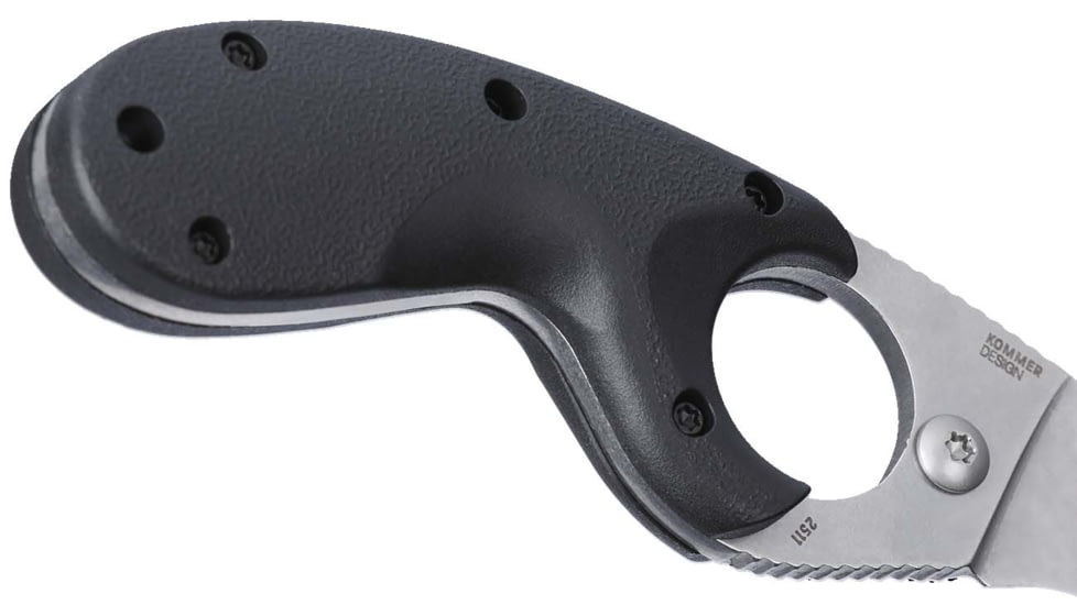 CRKT Bear Claw 2.39in Fixed Blade Knife, AUS 8, Hawkbill, Black w/Veff Serrations Glass-Reinforced Nylon, 2511