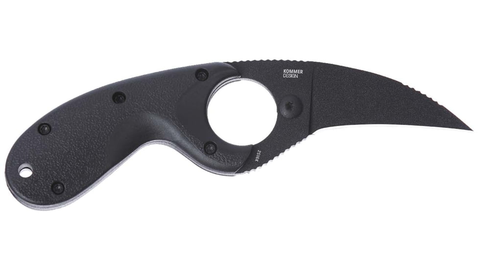 CRKT Bear Claw 2.39in Fixed Blade Knife, AUS 8, Hawkbill, Black Glass-Reinforced Nylon, 2516K