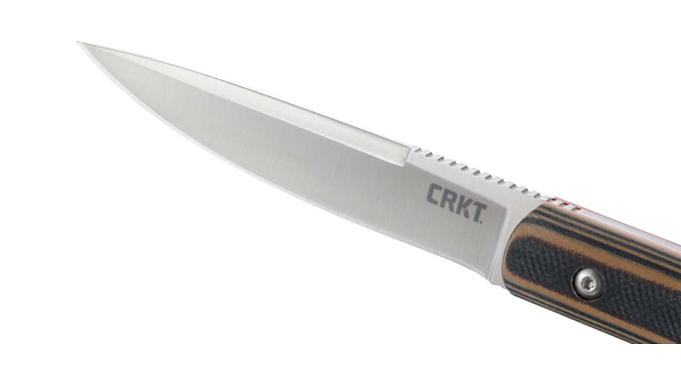 CRKT Biwa Fixed Blade Knife, 3.02in, 8Cr13MoV, Drop Point, Brown/Black G10 Handle, 2382