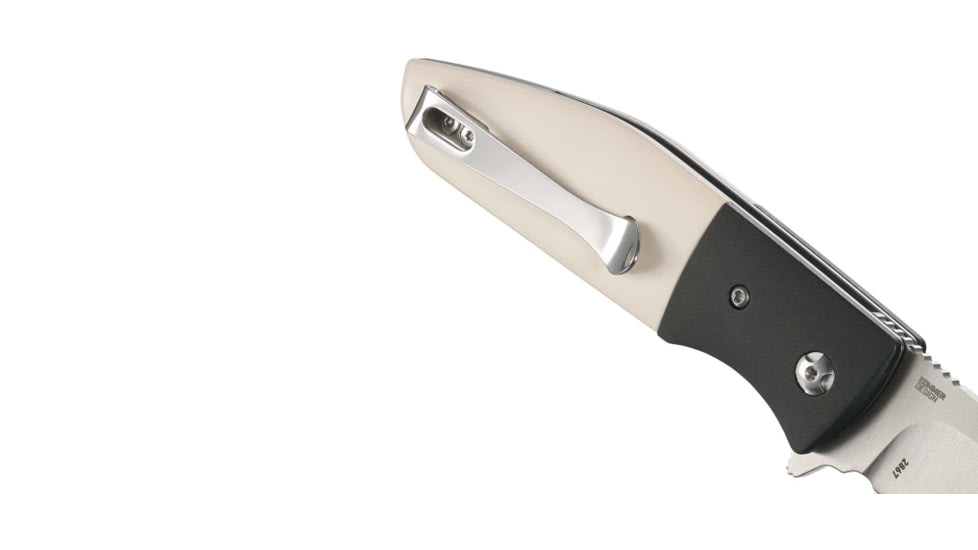 CRKT Curfew Assisted Assisted Opening Folding Knife, 3.1in, 8Cr13MoV Blade, Drop Point, Polished Resin Infused Fiber, Black/White Handle, 2867