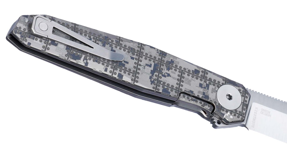 CRKT Facet Rivet Folding Knife, 3.5in, CPM S35VN Stainless Steel Blade, Drop Point Blade, Titanium Handle, K253TM390