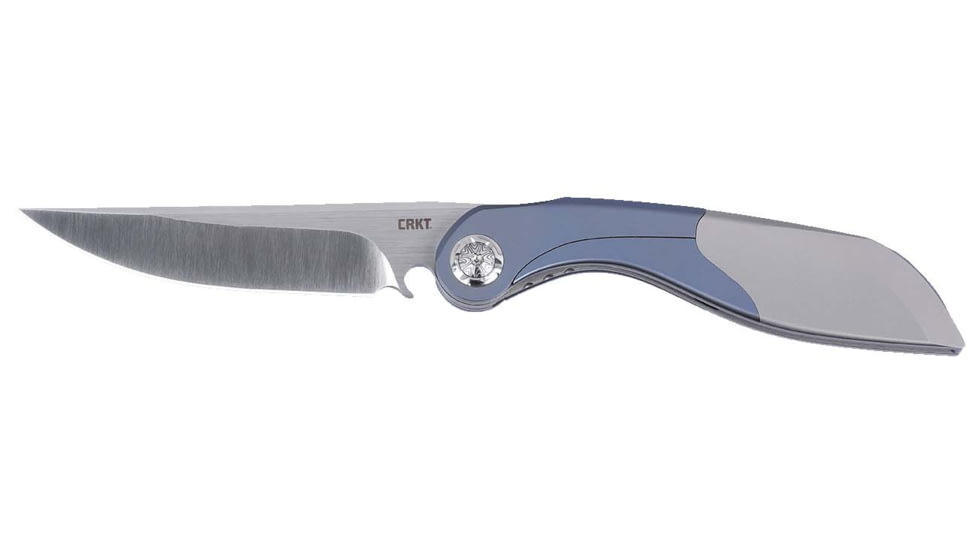 CRKT Fial Folding Knife, 3.62in, M390, Drop Point Blade, Blue G10 Handle, 5671