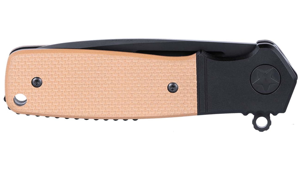 CRKT Homefront Compact Folding Knife, 2.91in, 1.4116 Stainless Steel Blade, Drop Point Blade, Brown G10 Handle, K245BKP