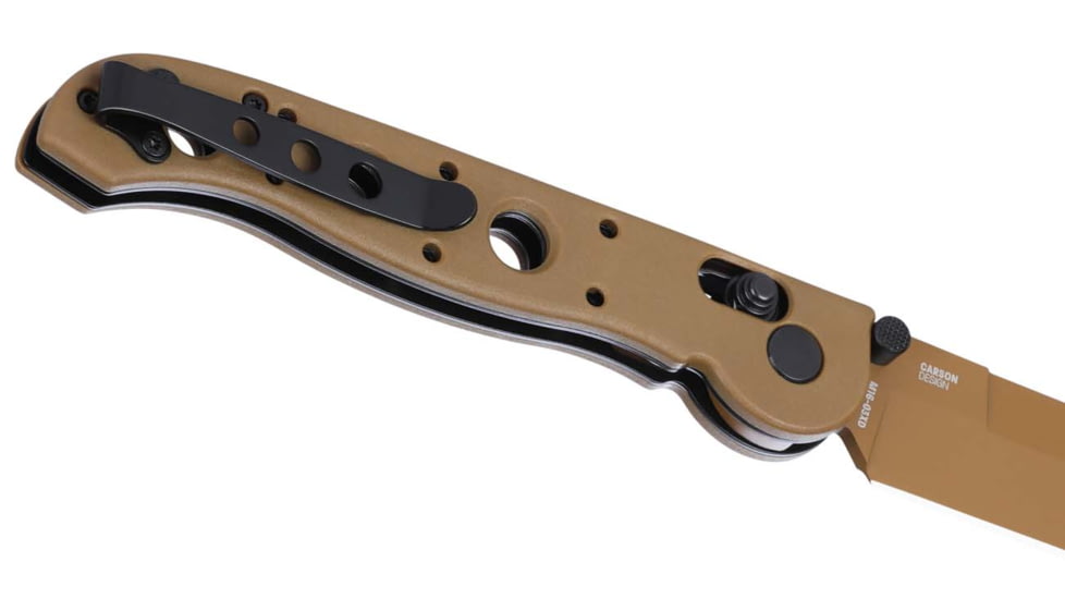 CRKT M16?03XK Folding Knife, 3.57in, D2 Tool Steel Blade, Drop Point Blade, Tan G10 Handle, M16-03XD