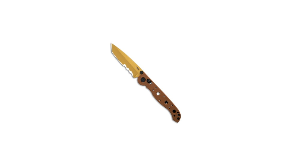 Crkt CRKT M16-10XD Crossbar Lock Tanto Knife Tan GRN 3" Tan Serr, Tan, 8Cr14MoV, adult, BHQ-233739