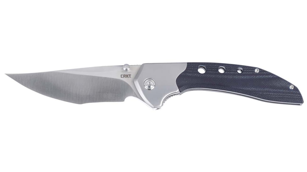 CRKT Orochi Folding Knife, 3.53in, 8Cr13MoV Stainless Steel Blade, Drop Point Blade, Gray/Blue G10 Handle, 5680