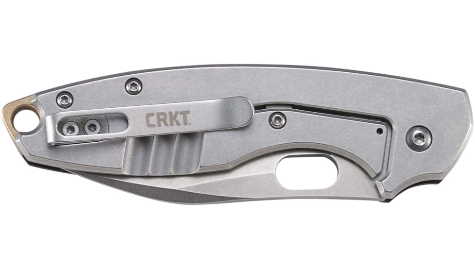 CRKT Pilar III Folding Knife, 2.97in, D2 Tool Steel Blade, Sheepsfoot Blade, Silver G10 Handle, 5317D2