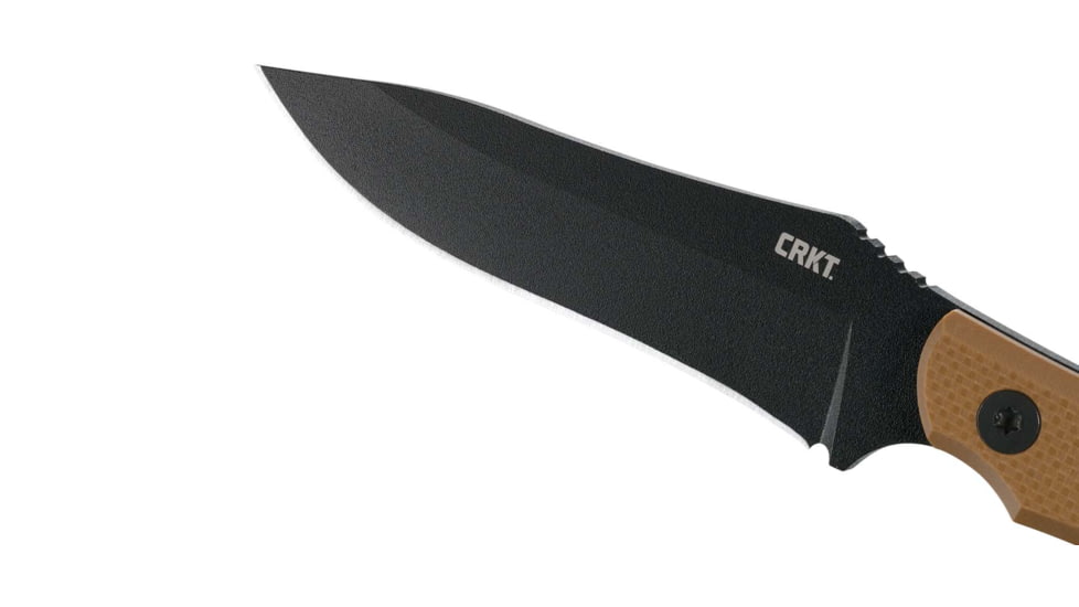 CRKT Ramadi Fixed Blade Knife, 4.37in, SK5 Carbon Steel Blade, Drop Point Blade, Brown Micarta Handle, 2083