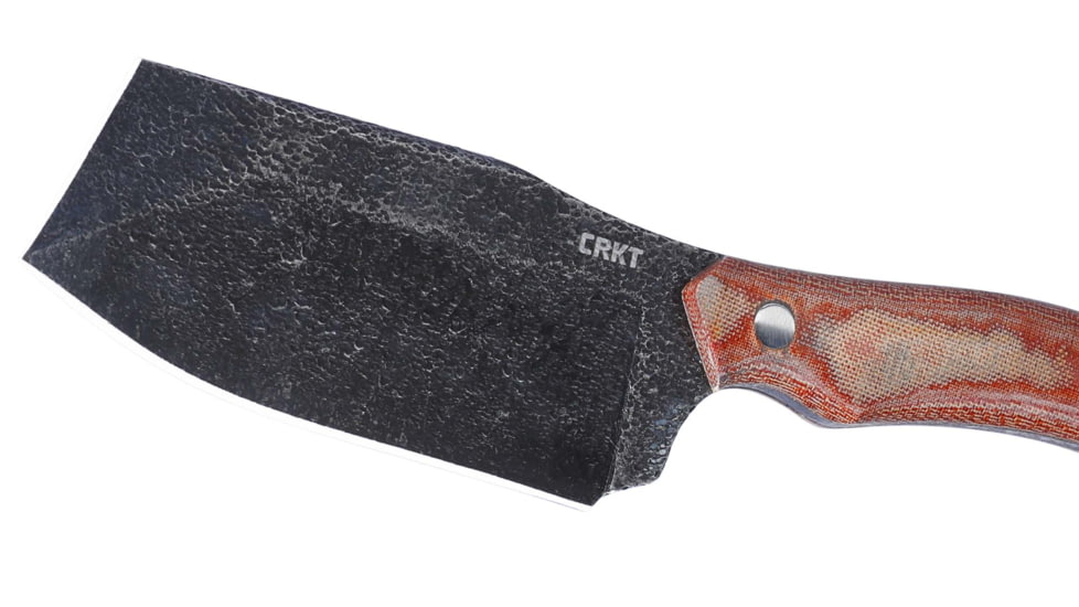 CRKT Razel Nax Fixed Blade Knife, 4.29in, 1075 Carbone Steel, Axe Blade, Brown G10 Handle, 2014