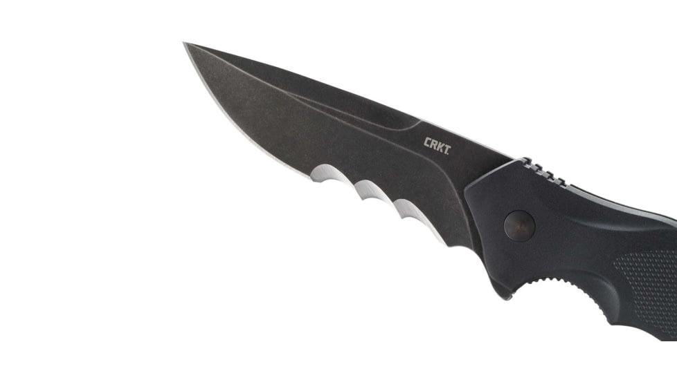 CRKT Shenanigan Assisted Opening Folding Knife, 3.35in, 1.4116, Drop Point, Black Glass Reinforced Nylon Handle, Black, K800KKP