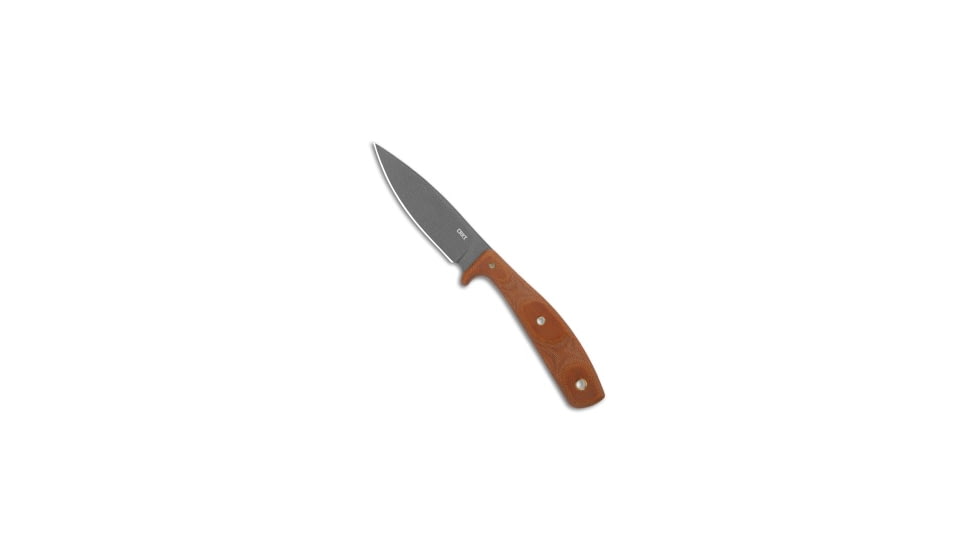 Crkt CRKT Soldotna Fixed Blade Knife Micarta 3.48&quot; Cerakote 3029, Brown, 1095, adult, BHQ-198541