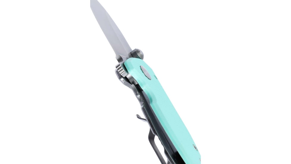 CRKT Squid Compact Assisted Opening Folding Knife, 1.75in, 8Cr13MoV, Drop Point, Blue Stainless Steel Handle, 2485B