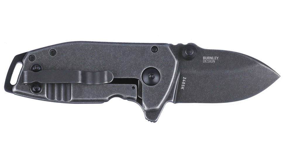 CRKT Squid Compact Assisted Opening Folding Knife, 1.75in, 8Cr13MoV, Drop Point, Black Stainless Steel Handle, 2485K