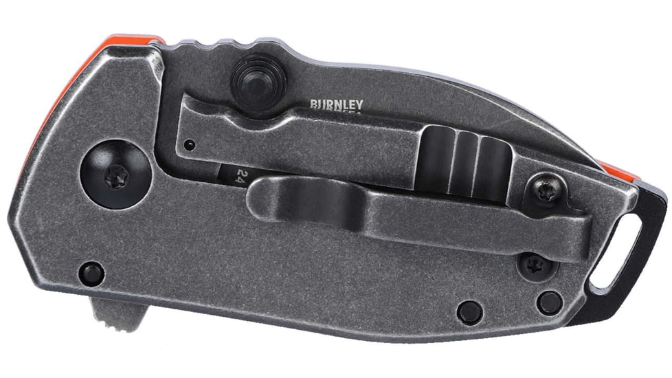 CRKT Squid Compact Assisted Opening Folding Knife, 1.75in, 8Cr13MoV, Drop Point, Orange Stainless Steel Handle, 2486
