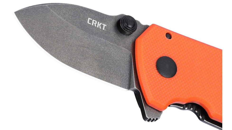 CRKT Squid Compact Assisted Opening Folding Knife, 1.75in, D2, Drop Point, Orange Stainless Steel Handle, 2486
