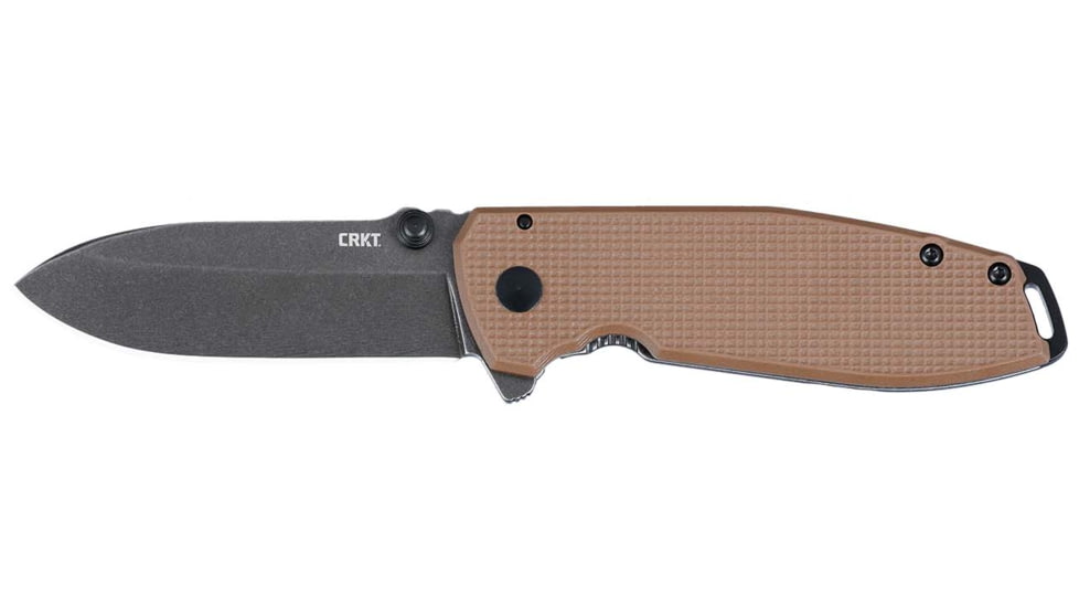 CRKT Squid XM Assisted Opening Folding Knife, 2.95in, 8Cr13MoV, Drop Point, Brown G10 Handle, 2495B