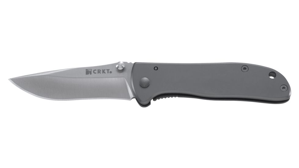 CRKT Drifter Knife - Stainless Handle, Razor-Sharp Edge, Gray scales 6450S