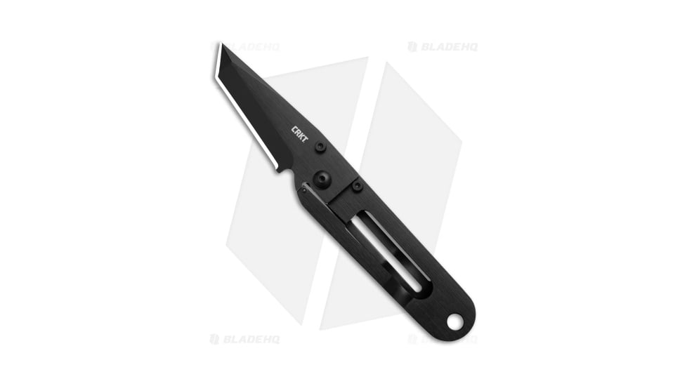 CRKT Ed Halligan K.I.S.S. Blackout Folding Knife, 2.25in, VG10, Tanto Blade, Steel Black Handle, Black/Black, 5.75in, BHQ-212092