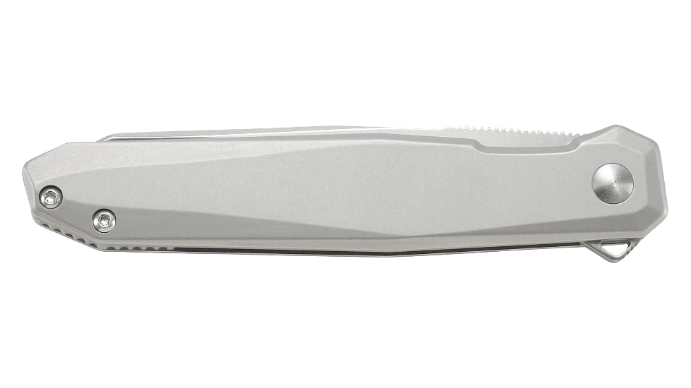 CRKT Facet 3.37in Folding Knife, Sheepsfoot, Plain Satin D2 Steel Blade, Stainless Steel Handle, K230XXP