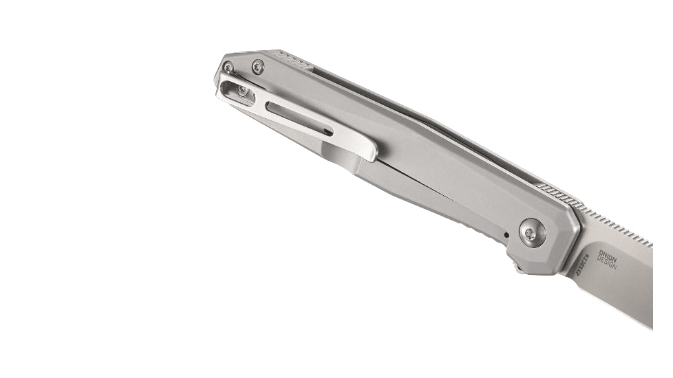 CRKT Facet 3.37in Folding Knife, Sheepsfoot, Plain Satin D2 Steel Blade, Stainless Steel Handle, K230XXP