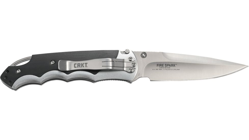 CRKT Fire Spark Tactical Assisted Folding Knife, Black Oxide Blade 1050K