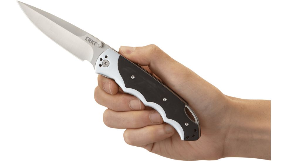 CRKT Fire Spark Tactical Assisted Folding Knife, Black Oxide Blade 1050K