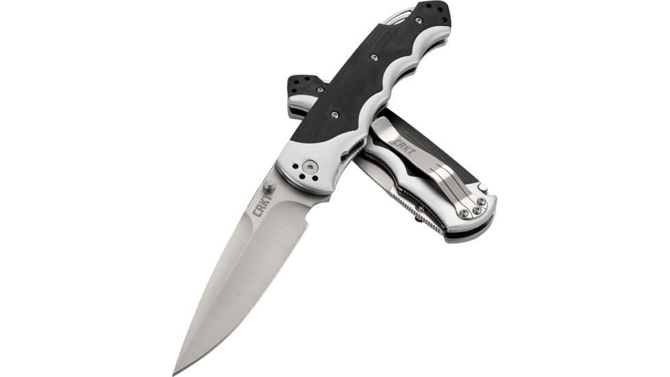 CRKT Fire Spark Tactical Assisted Folding Knife, Black Oxide Blade 1050K