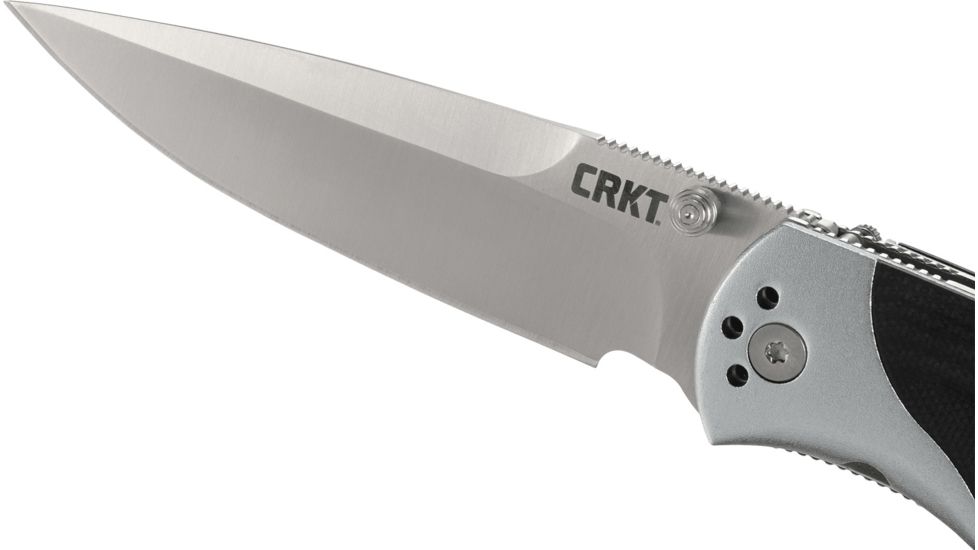 CRKT Fire Spark Tactical Assisted Folding Knife, Black Oxide Blade 1050K