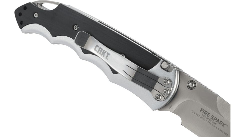CRKT Fire Spark Tactical Assisted Folding Knife, Black Oxide Blade 1050K