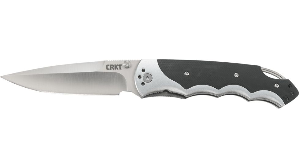 CRKT Fire Spark Tactical Assisted Folding Knife, Black Oxide Blade 1050K