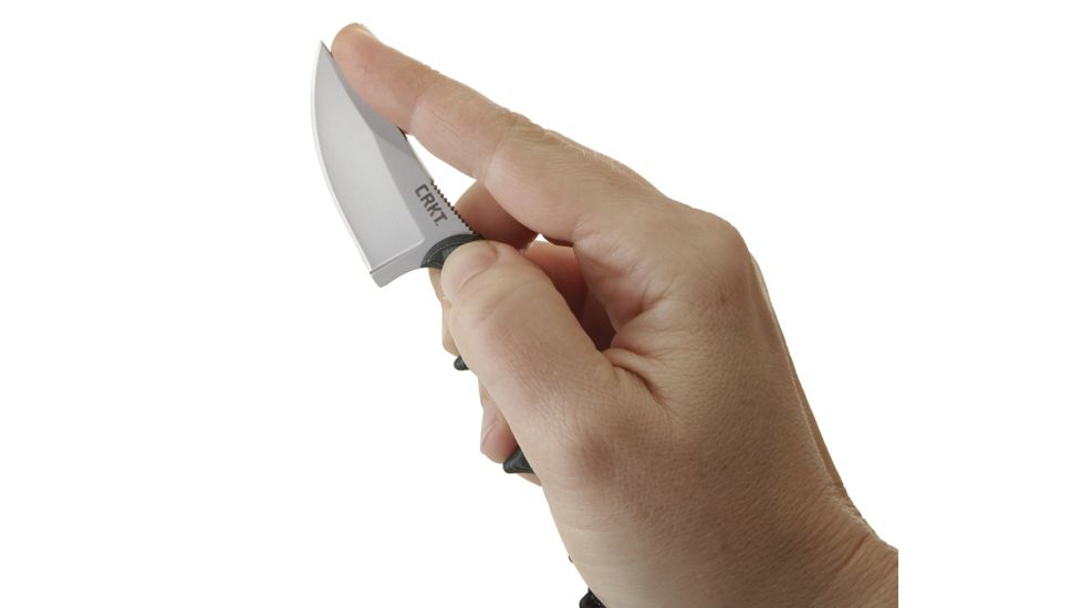 CRKT Folts Minimalist Bowie Fixed Blade Knife, 2in, Bowie Style Clip Point, Black Micarta Handle CR2387K