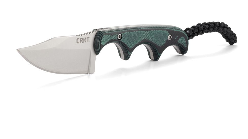 CRKT Folts Minimalist Bowie Fixed Blade Knife, 2in, Bowie Style Clip Point, Black Micarta Handle CR2387K