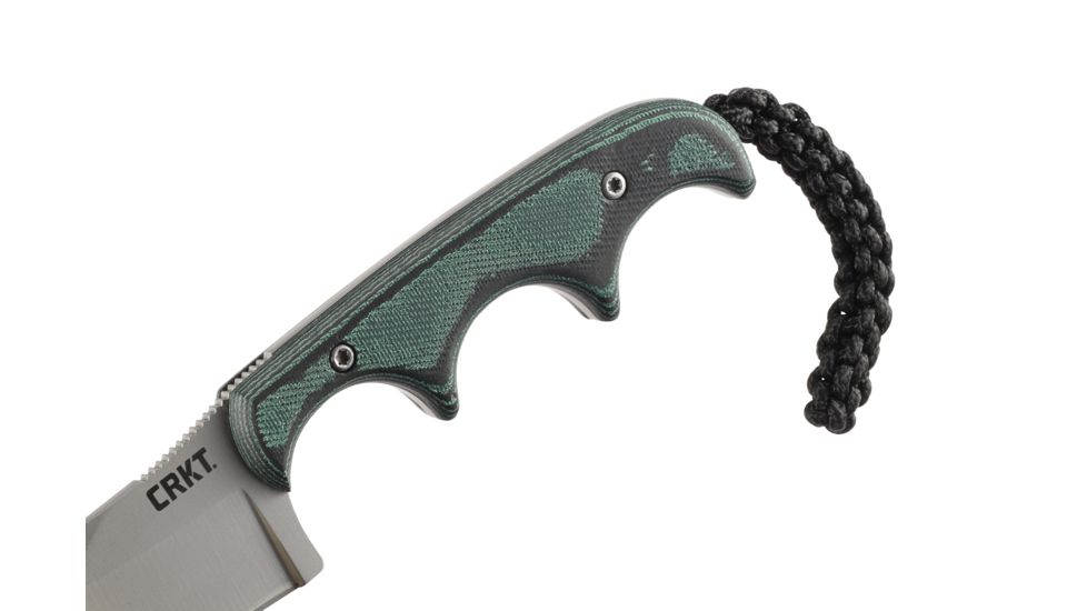 CRKT Folts Minimalist Bowie Fixed Blade Knife, 2in, Bowie Style Clip Point, Black Micarta Handle CR2387K