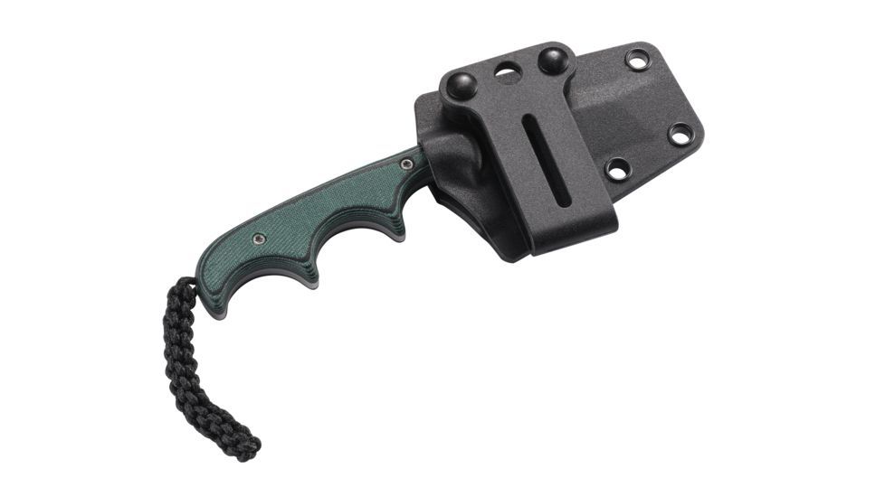CRKT Folts Minimalist Bowie Fixed Blade Knife, 2in, Bowie Style Clip Point, Black Micarta Handle CR2387K